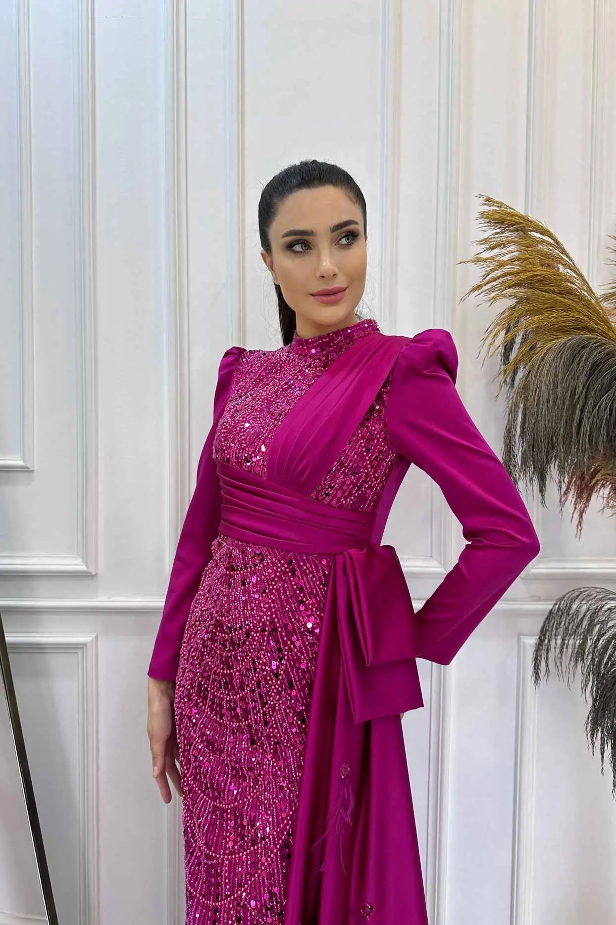 Dicle Tesettür Abiye - FioraofDress - tesettur - abiye - 48 - FUŞYA - hijab - evening - dress