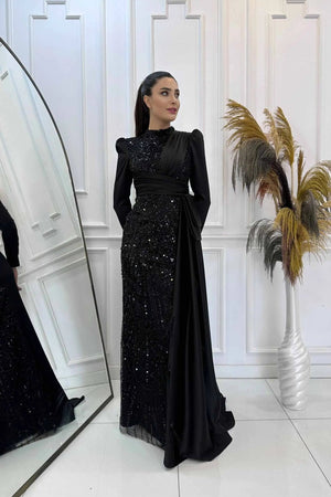 Dicle Tesettür Abiye - FioraofDress - tesettur - abiye - 48 - Siyahh - hijab - evening - dress