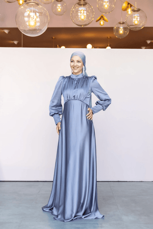 Dilay Tesettür Abiye - Gri - FioraofDress - tesettur - abiye - 46 - Mavii - hijab - evening - dress