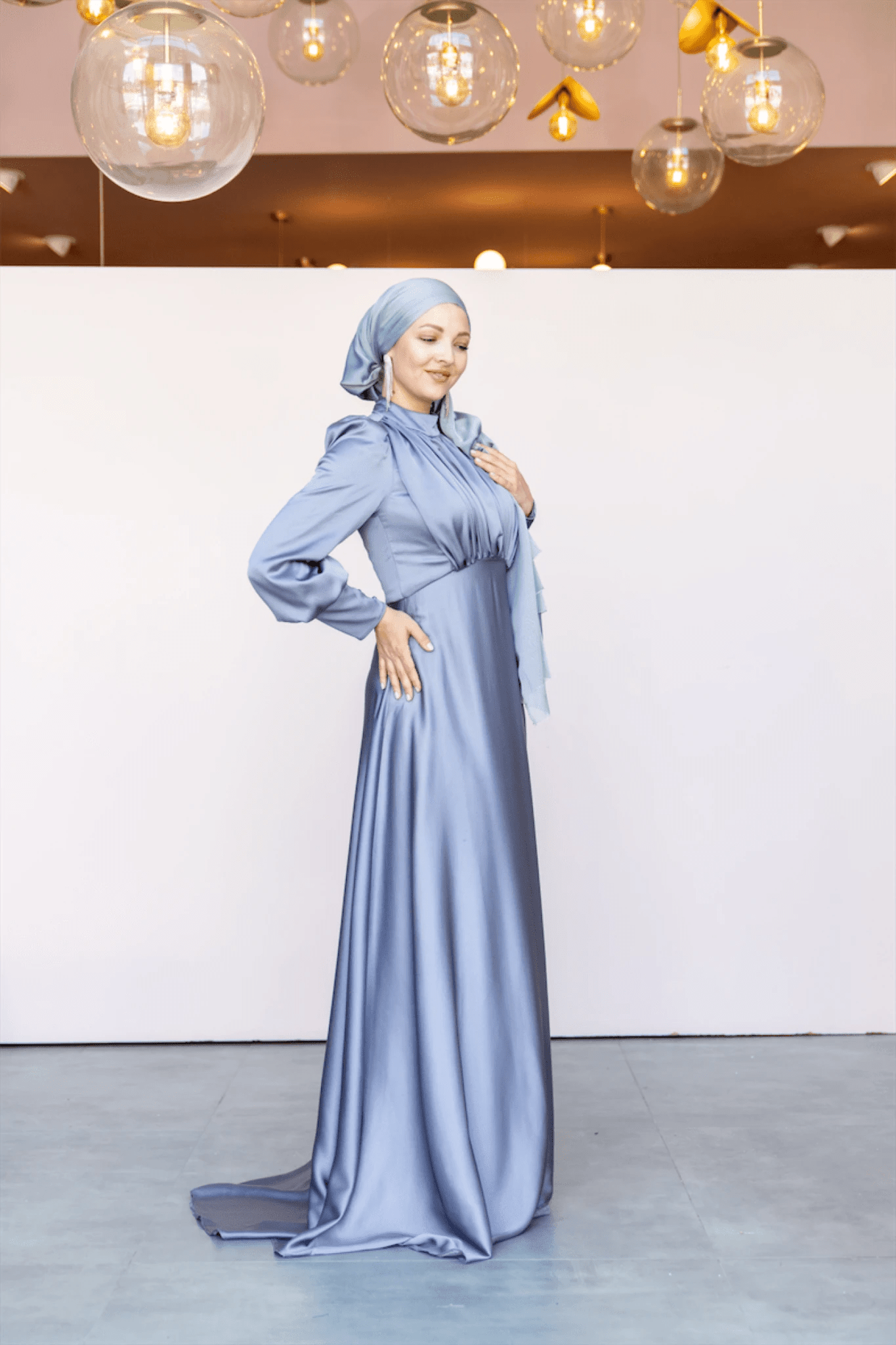 Dilay Tesettür Abiye - Gri - FioraofDress - tesettur - abiye - 46 - Mavii - hijab - evening - dress