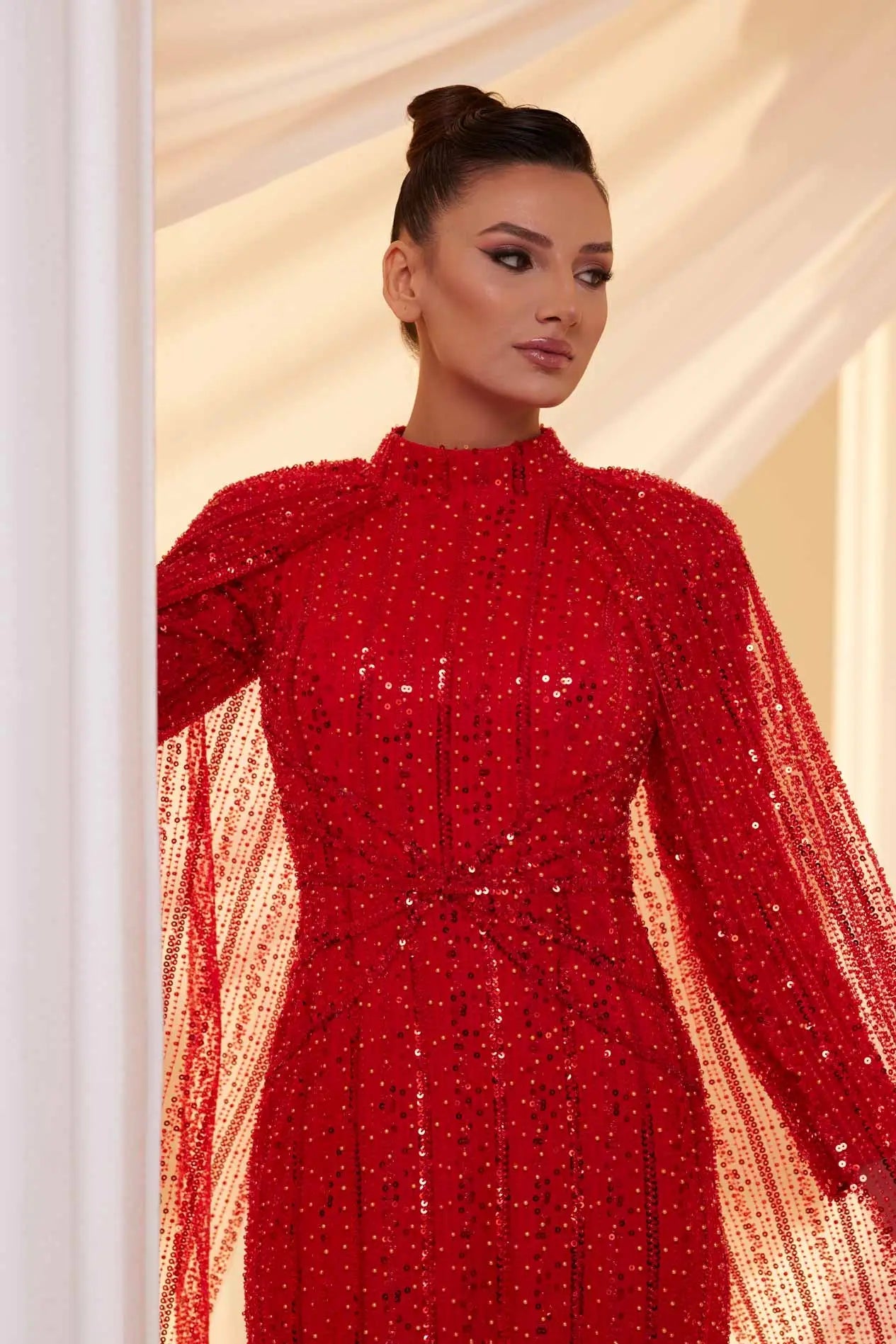 Efsun Tesettür Abiye - FioraofDress - tesettur - abiye - Kırmızı - 38 - hijab - evening - dress