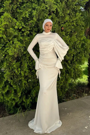 Ela Tesetür Abiye - FioraofDress - tesettur - abiye - 36 - Beyaz - hijab - evening - dress