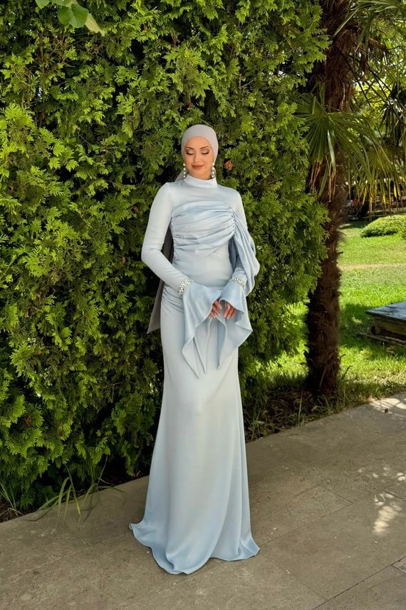 Ela Tesetür Abiye - FioraofDress - tesettur - abiye - 36 - BEBE MAVİSİ - hijab - evening - dress