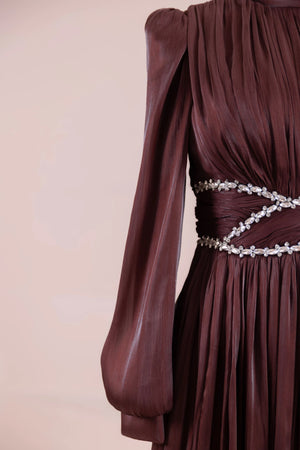 Elin Tesettür Abiye - FioraofDress - tesettur - abiye - bery burgundy - 38 - hijab - evening - dress