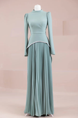 Elise Tesettür Abiye - FioraofDress - tesettur - abiye - mint - 38 - hijab - evening - dress