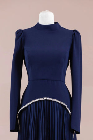 Elise Tesettür Abiye - FioraofDress - tesettur - abiye - lacivert - 38 - hijab - evening - dress