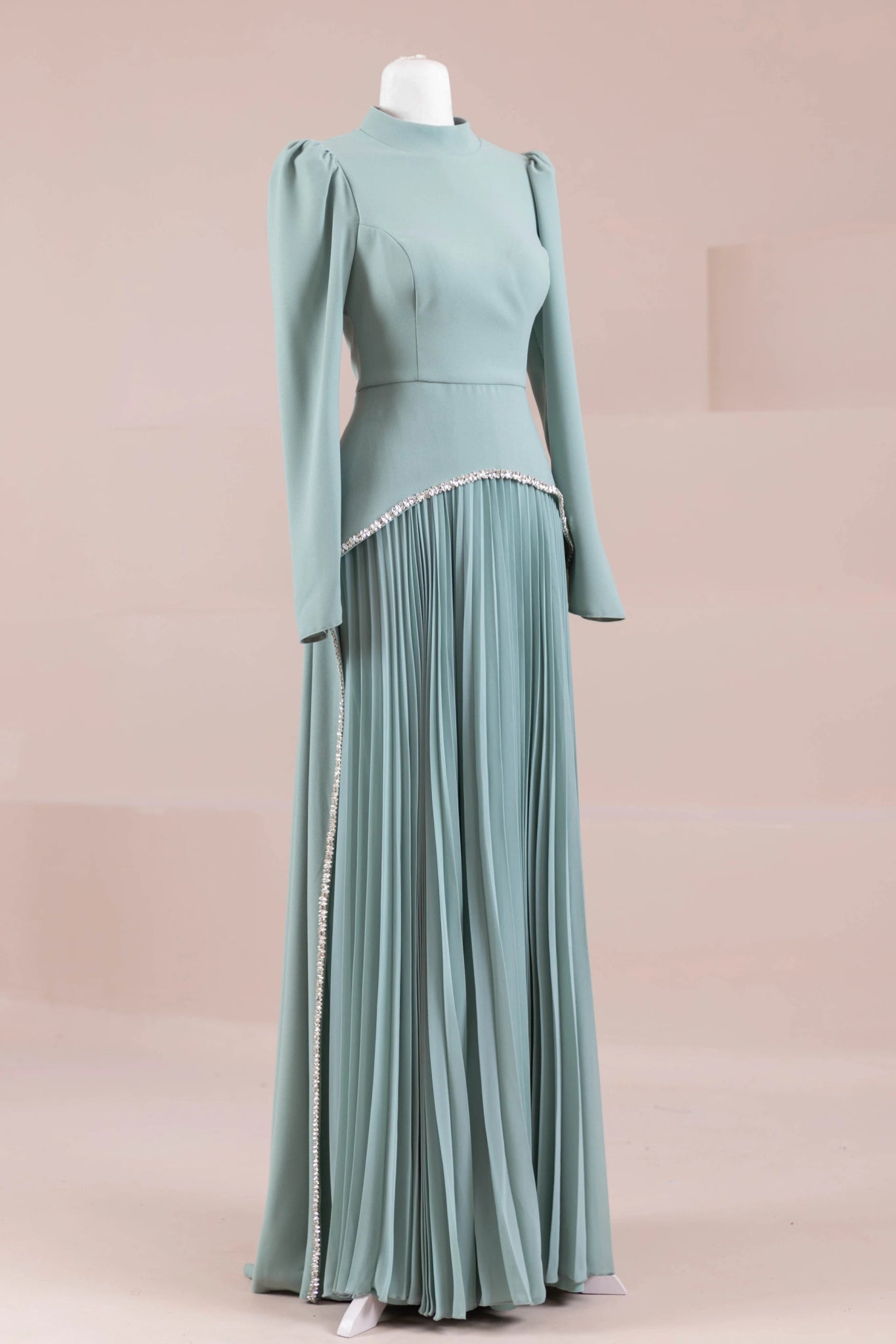Elise Tesettür Abiye - FioraofDress - tesettur - abiye - mint - 38 - hijab - evening - dress