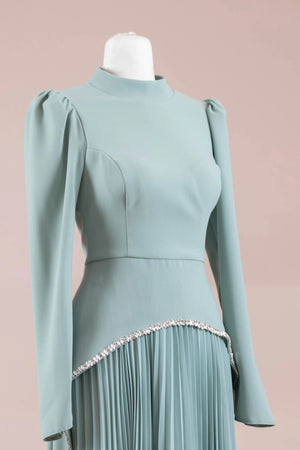 Elise Tesettür Abiye - FioraofDress - tesettur - abiye - mint - 38 - hijab - evening - dress