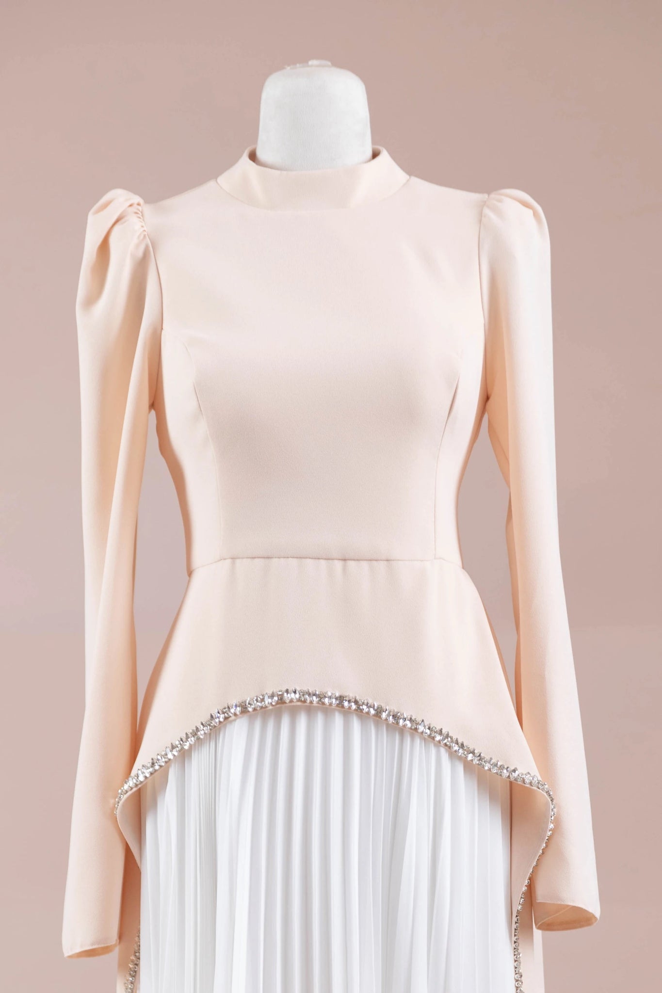 Elise Tesettür Abiye - FioraofDress - tesettur - abiye - somon beyaz - 38 - hijab - evening - dress