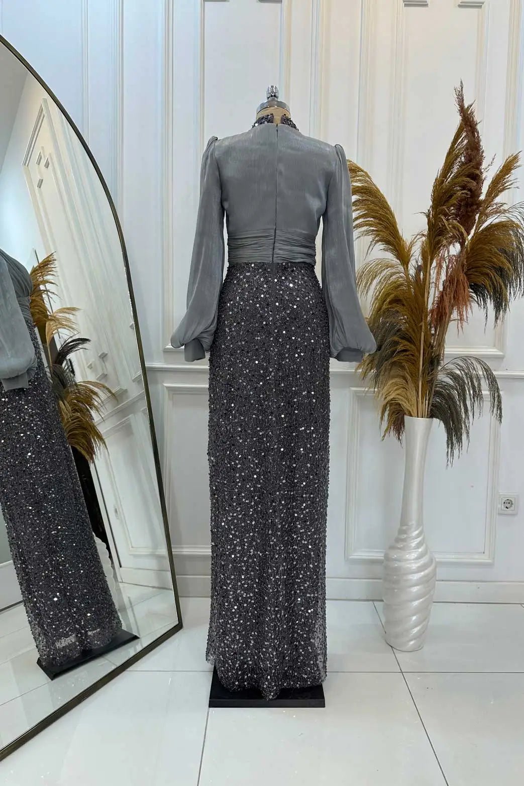 Ella Tesettür Abiye - FioraofDress - tesettur - abiye - Antrasit - 38 - hijab - evening - dress