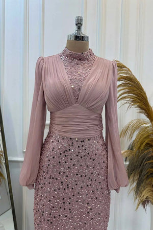 Ella Tesettür Abiye - FioraofDress - tesettur - abiye - Pudra - 38 - hijab - evening - dress