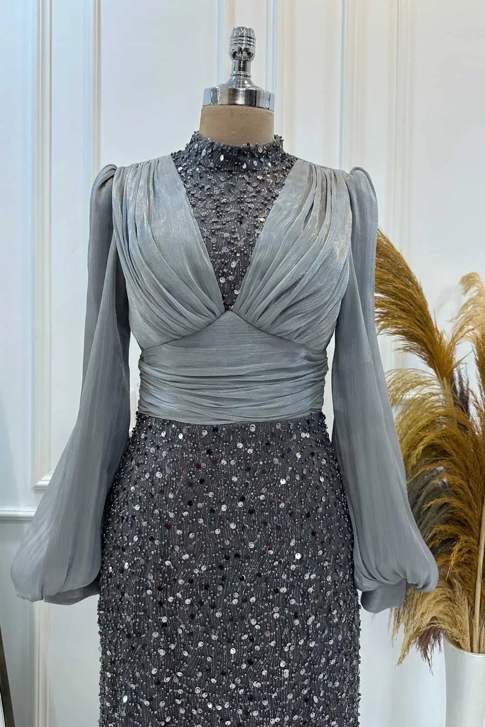 Ella Tesettür Abiye - FioraofDress - tesettur - abiye - Antrasit - 38 - hijab - evening - dress