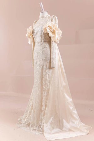 Eloura Tesettür Abiye - FioraofDress - tesettur - abiye - krem - 38 - hijab - evening - dress