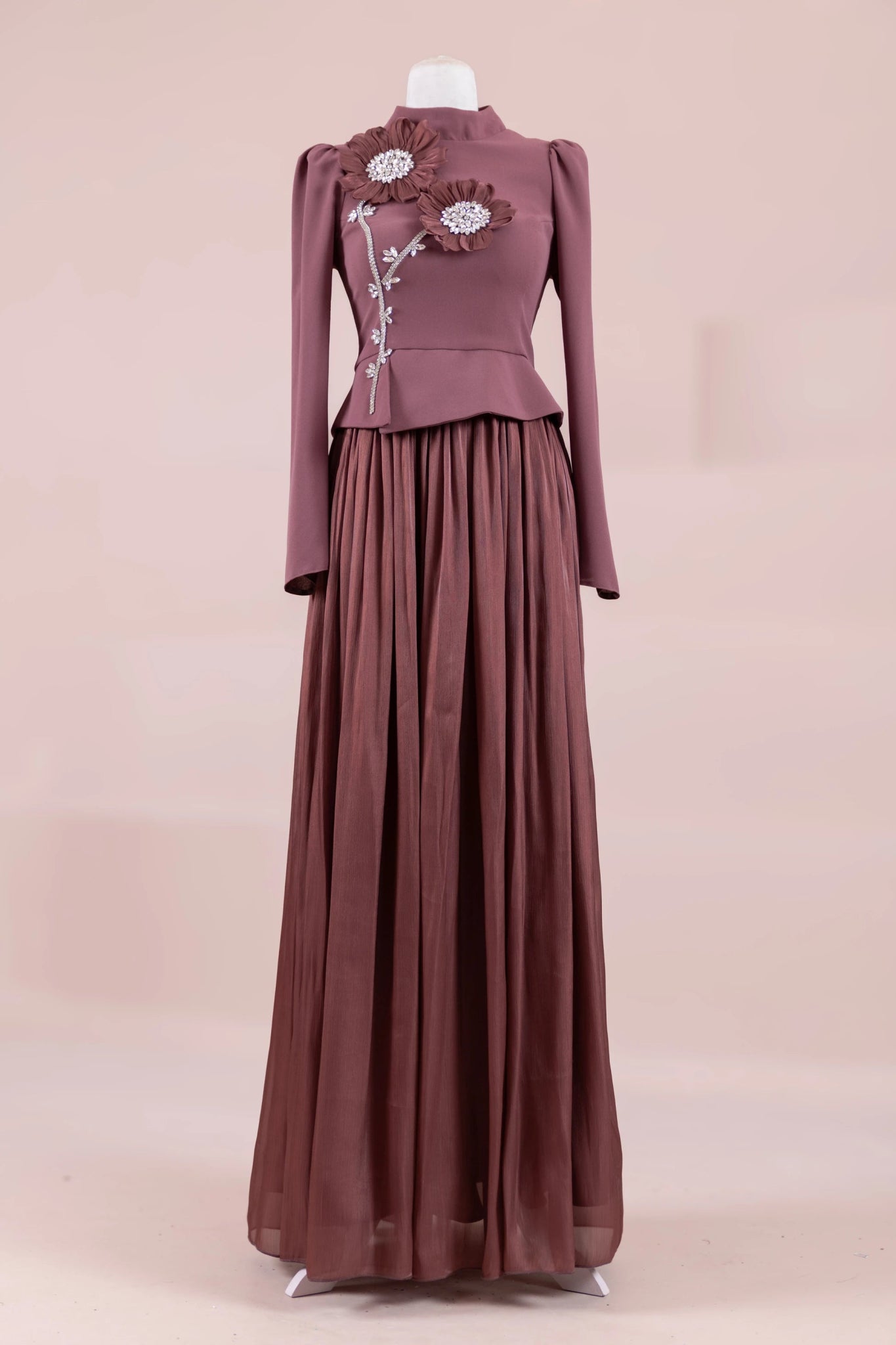 Elya Tesettür Abiye - FioraofDress - tesettur - abiye - bery burgundy - 38 - hijab - evening - dress