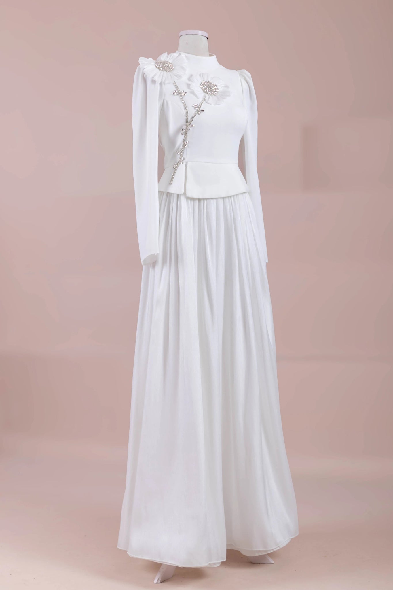 Elya Tesettür Abiye - FioraofDress - tesettur - abiye - Beyaz - 38 - hijab - evening - dress