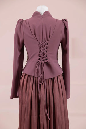 Elya Tesettür Abiye - FioraofDress - tesettur - abiye - bery burgundy - 38 - hijab - evening - dress