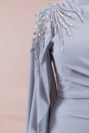 Enva Tesetür Abiye - FioraofDress - tesettur - abiye - GRİ - 38 - hijab - evening - dress