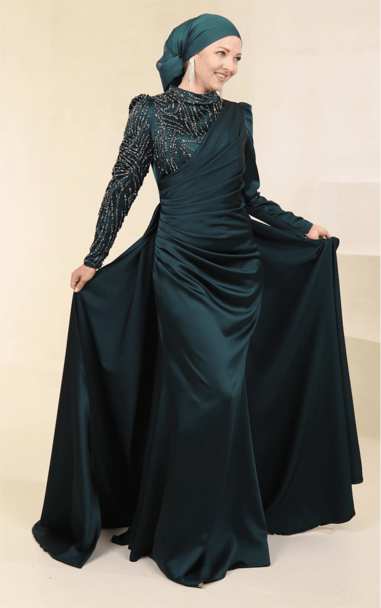 Ester Tesettür Abiye - FioraofDress - tesettur - abiye - 44 - zümrüt - hijab - evening - dress