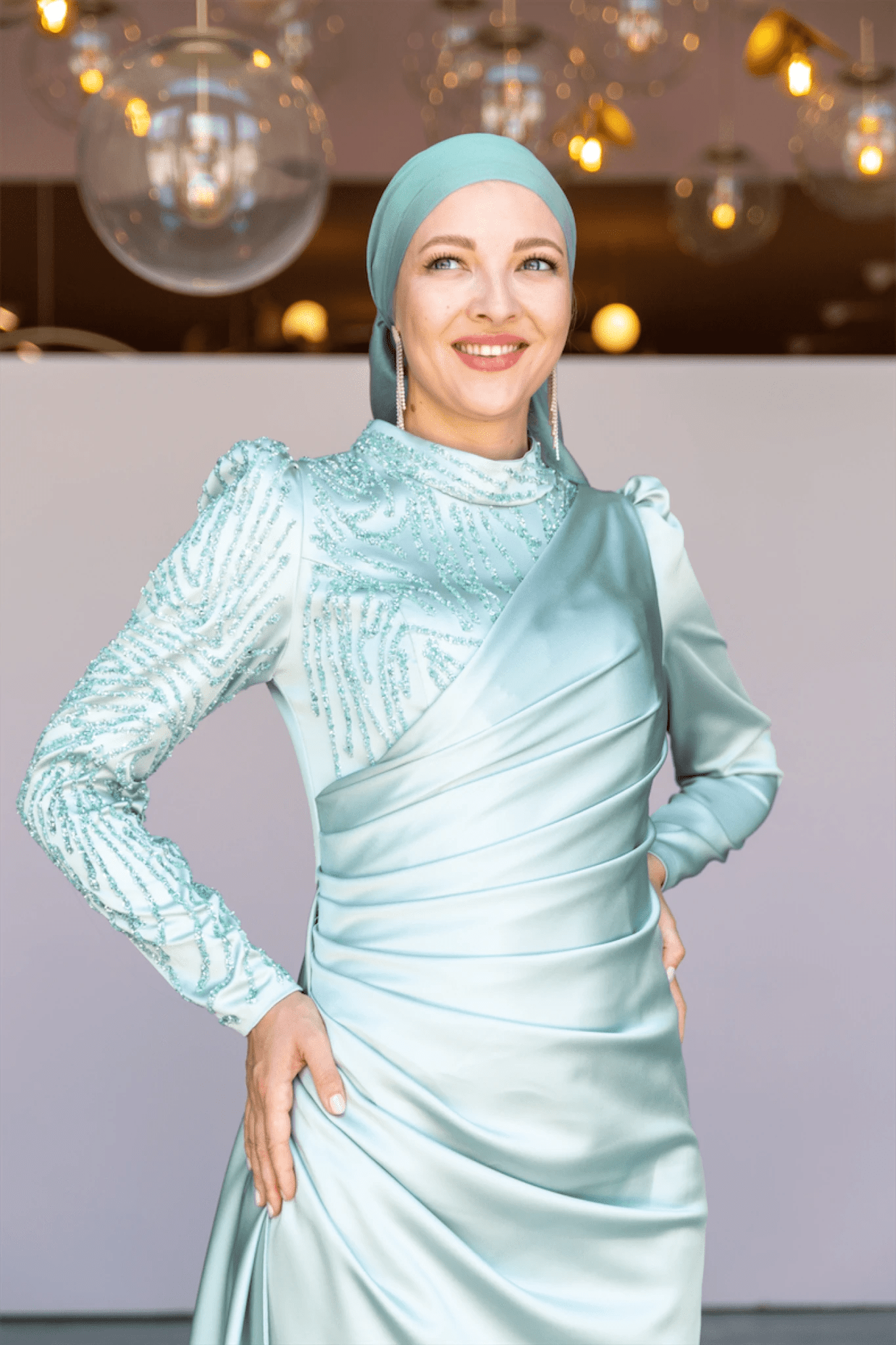 Ester Tesettür Abiye - FioraofDress - tesettur - abiye - 44 - Su Yeşili - hijab - evening - dress