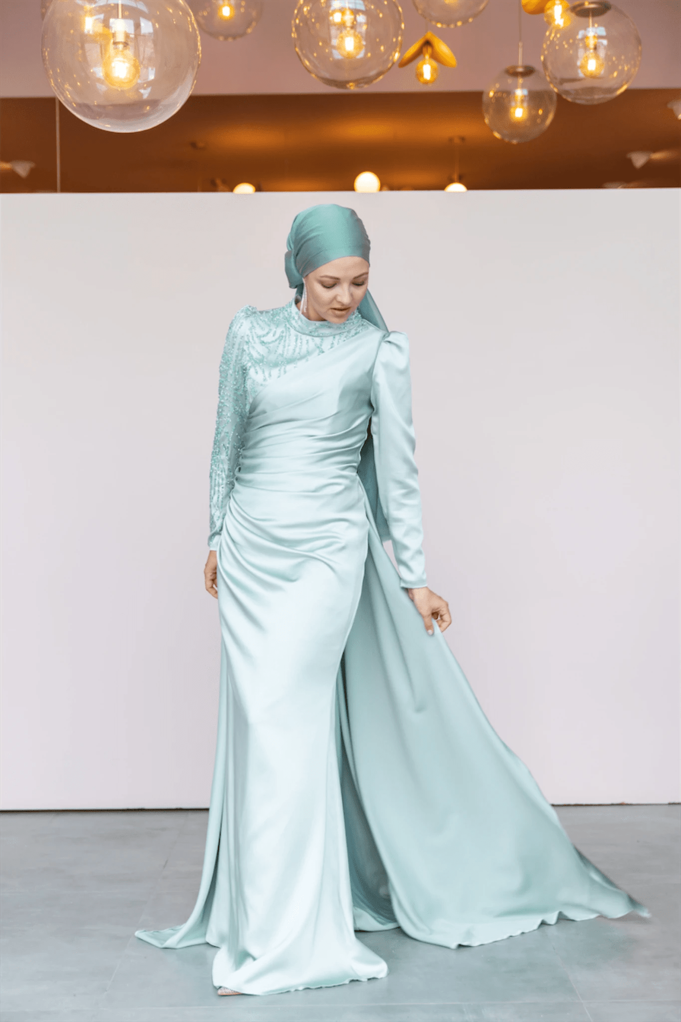 Ester Tesettür Abiye - FioraofDress - tesettur - abiye - 44 - Su Yeşili - hijab - evening - dress