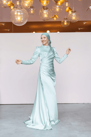 Ester Tesettür Abiye - FioraofDress - tesettur - abiye - 44 - Su Yeşili - hijab - evening - dress