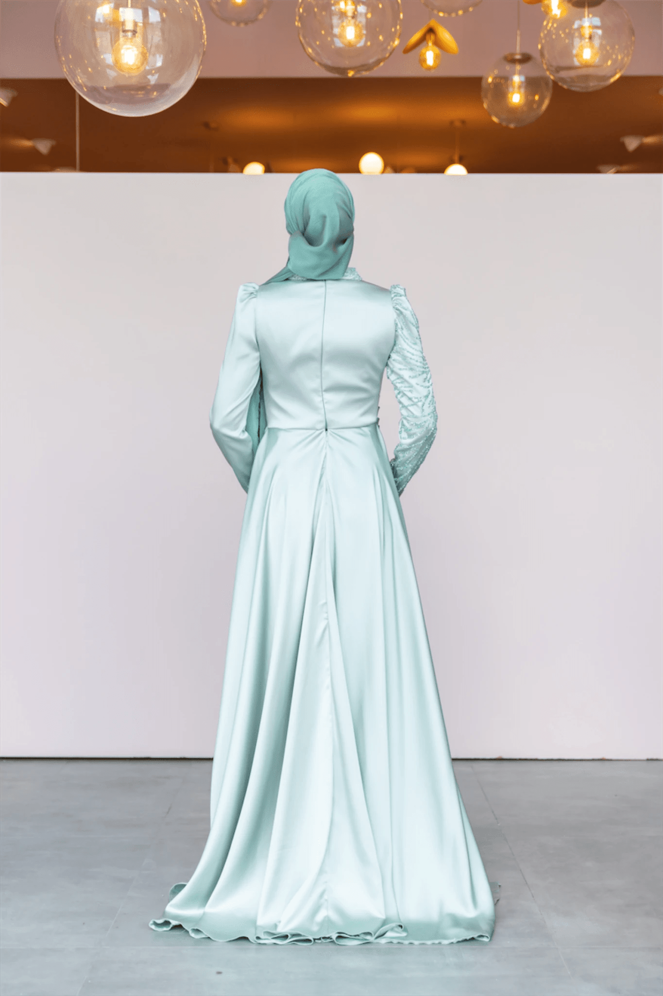 Ester Tesettür Abiye - FioraofDress - tesettur - abiye - 44 - Su Yeşili - hijab - evening - dress