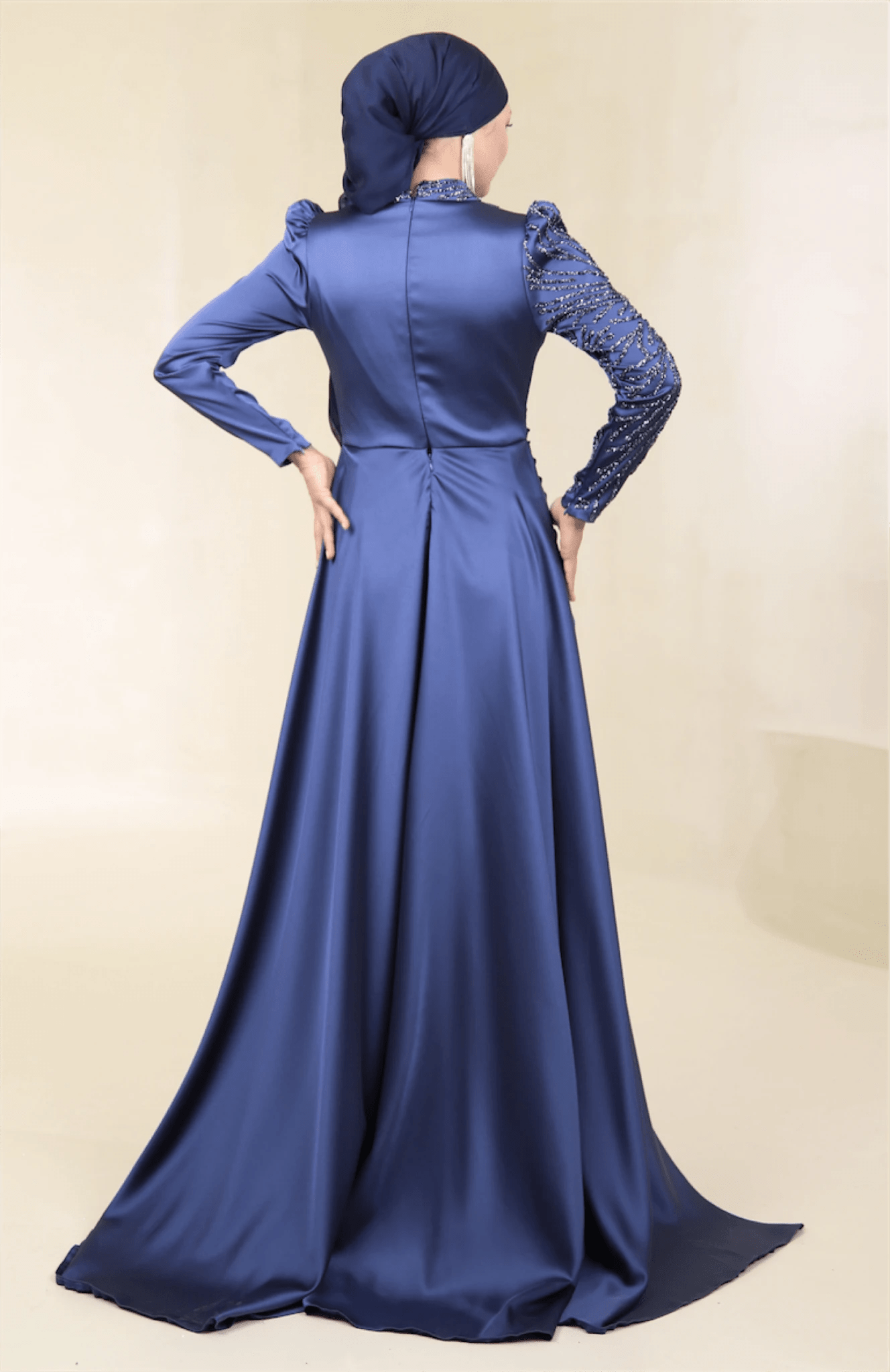 Ester Tesettür Abiye - FioraofDress - tesettur - abiye - 44 - İndigo - hijab - evening - dress