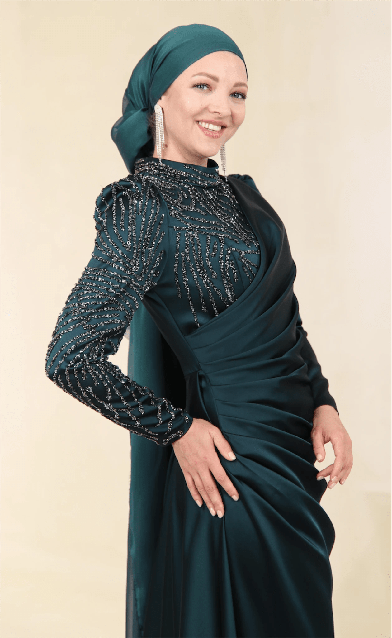 Ester Tesettür Abiye - FioraofDress - tesettur - abiye - 44 - zümrüt - hijab - evening - dress
