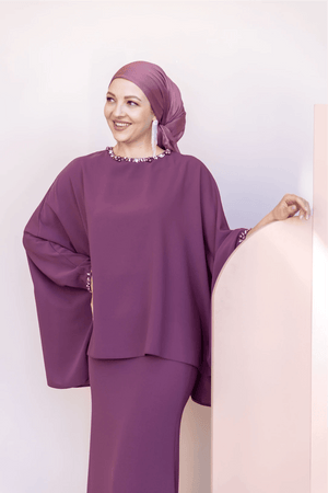 Eveline Tesettür Abiye - FioraofDress - tesettur - abiye - 44 - Mürdüm - hijab - evening - dress