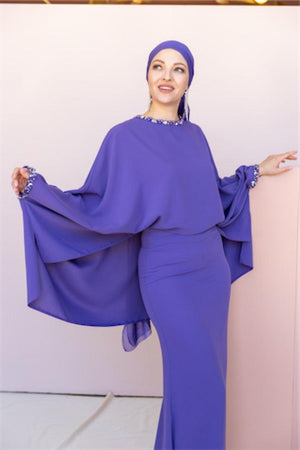 Eveline Tesettür Abiye - FioraofDress - tesettur - abiye - 44 - LİLAA - hijab - evening - dress