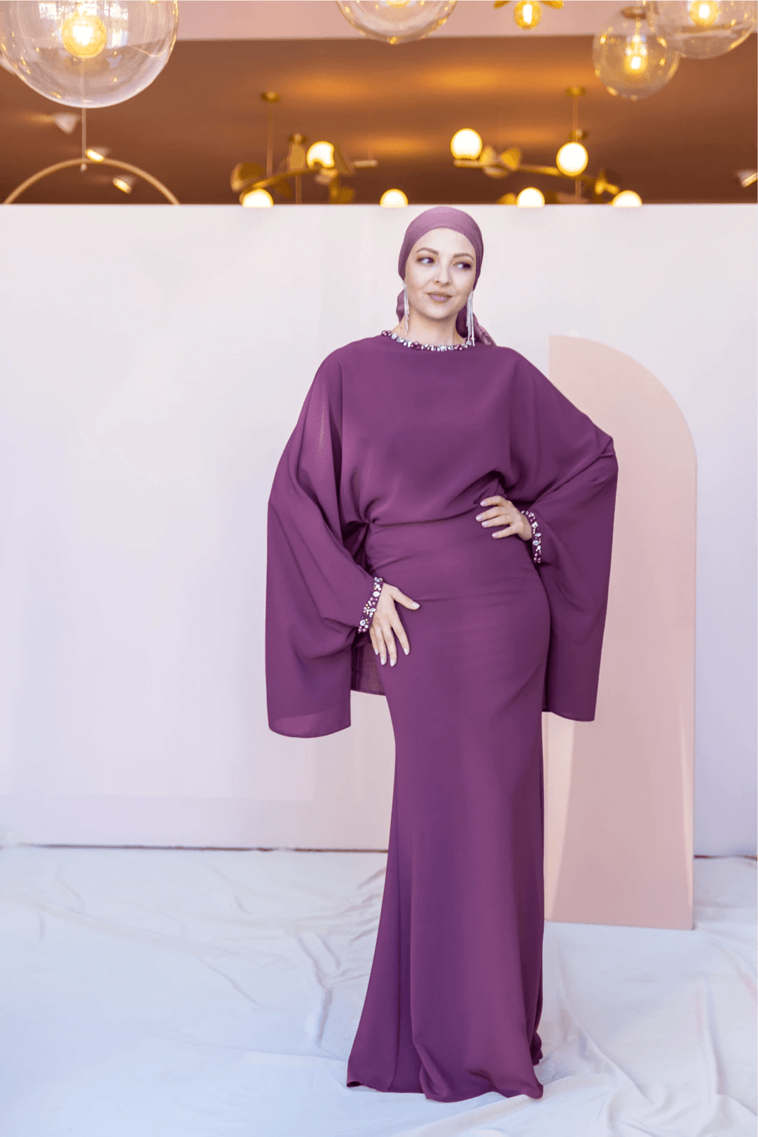 Eveline Tesettür Abiye - FioraofDress - tesettur - abiye - 44 - Mürdüm - hijab - evening - dress