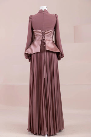 Eyla Tesettür Abiye - FioraofDress - tesettur - abiye - rose - 36 - hijab - evening - dress