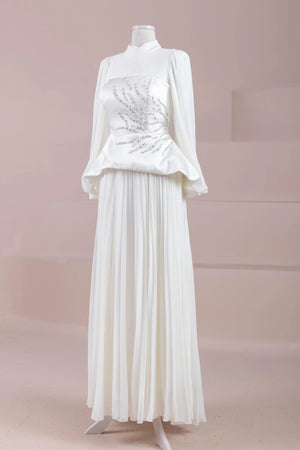 Eyla Tesettür Abiye - FioraofDress - tesettur - abiye - Beyaz - 36 - hijab - evening - dress