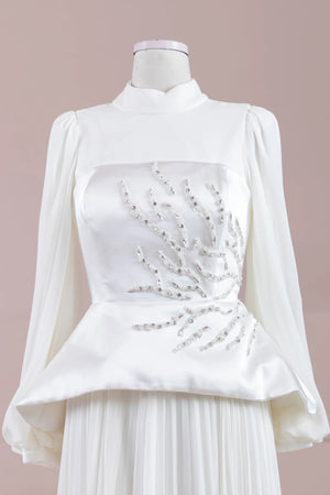 Eyla Tesettür Abiye - FioraofDress - tesettur - abiye - Beyaz - 36 - hijab - evening - dress