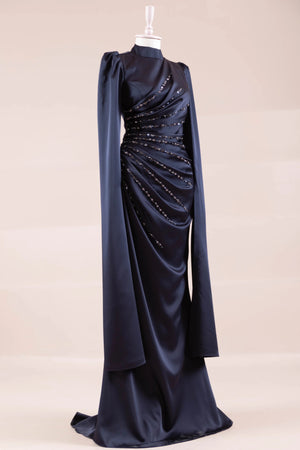 Faris Tesettür Abiye - FioraofDress - tesettur - abiye - lacivert - 38 - hijab - evening - dress