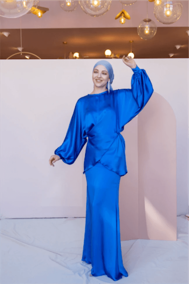 Felicita Tesettür Abiye - FioraofDress - tesettur - abiye - 44 - Mavii - hijab - evening - dress