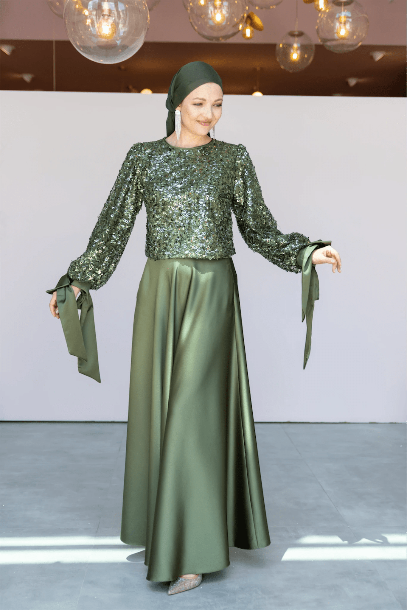 Ferce Tesettür Abiye - FioraofDress - tesettur - abiye - 44 - haki - hijab - evening - dress