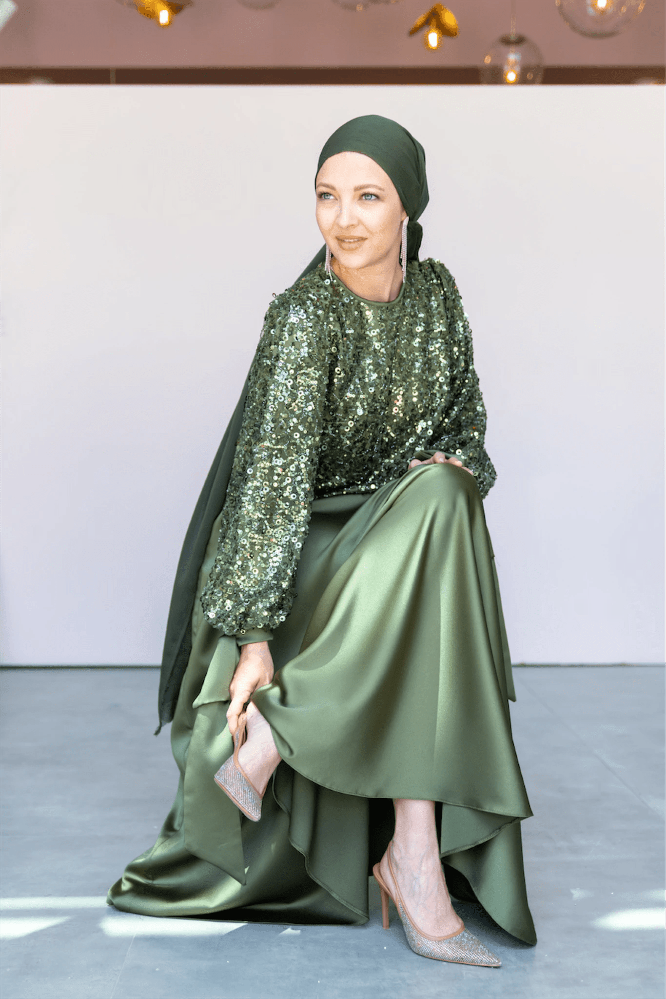 Ferce Tesettür Abiye - FioraofDress - tesettur - abiye - 44 - haki - hijab - evening - dress