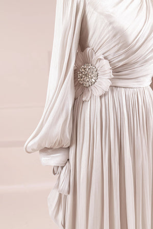 Flora Tesettür Abiye - FioraofDress - tesettur - abiye - BEJ - 38 - hijab - evening - dress