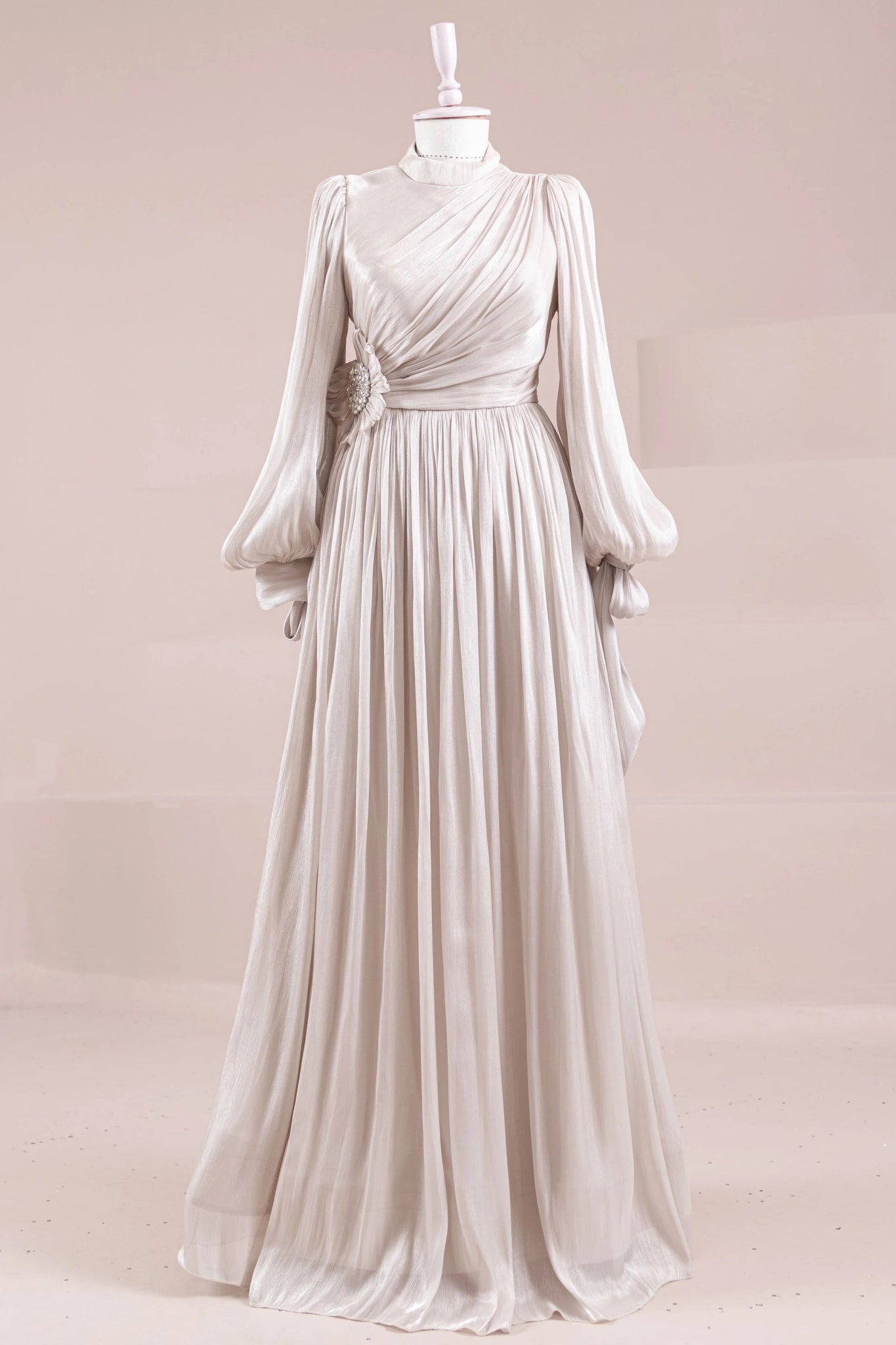 Flora Tesettür Abiye - FioraofDress - tesettur - abiye - BEJ - 38 - hijab - evening - dress