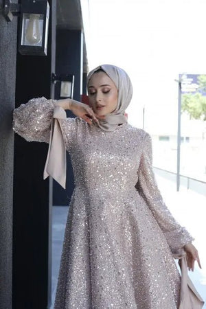 Gelincik Tesettür Abiye - FioraofDress - tesettur - abiye - 48 - Morr - hijab - evening - dress