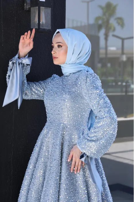 Gelincik Tesettür Abiye - FioraofDress - tesettur - abiye - 48 - Mavii - hijab - evening - dress