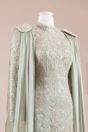 Glam Tesettür Abiye - FioraofDress - tesettur - abiye - mint - 38 - hijab - evening - dress