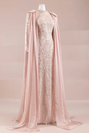 Glam Tesettür Abiye - FioraofDress - tesettur - abiye - Pudra - 38 - hijab - evening - dress