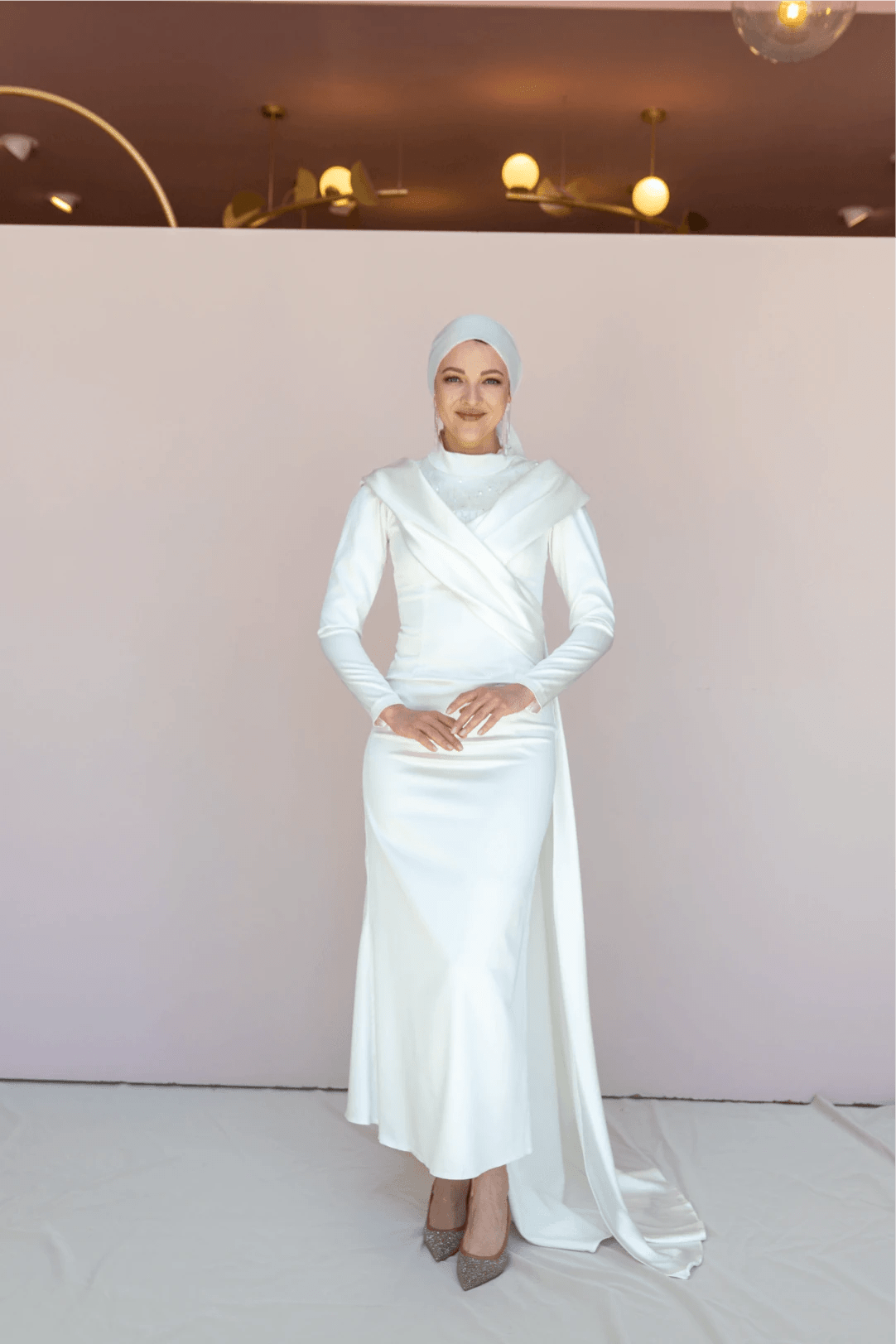 Glorinda Tesettür Abiye - FioraofDress - tesettur - abiye - 44 - Beyaz - hijab - evening - dress