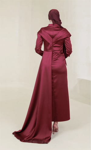 Glorinda Tesettür Abiye - FioraofDress - tesettur - abiye - 44 - BORDO - hijab - evening - dress