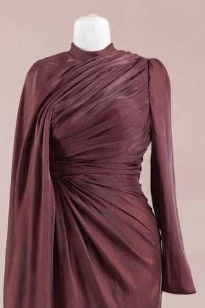 Glory Sade Tesettür Abiye - FioraofDress - tesettur - abiye - bery burgundy - 38 - hijab - evening - dress