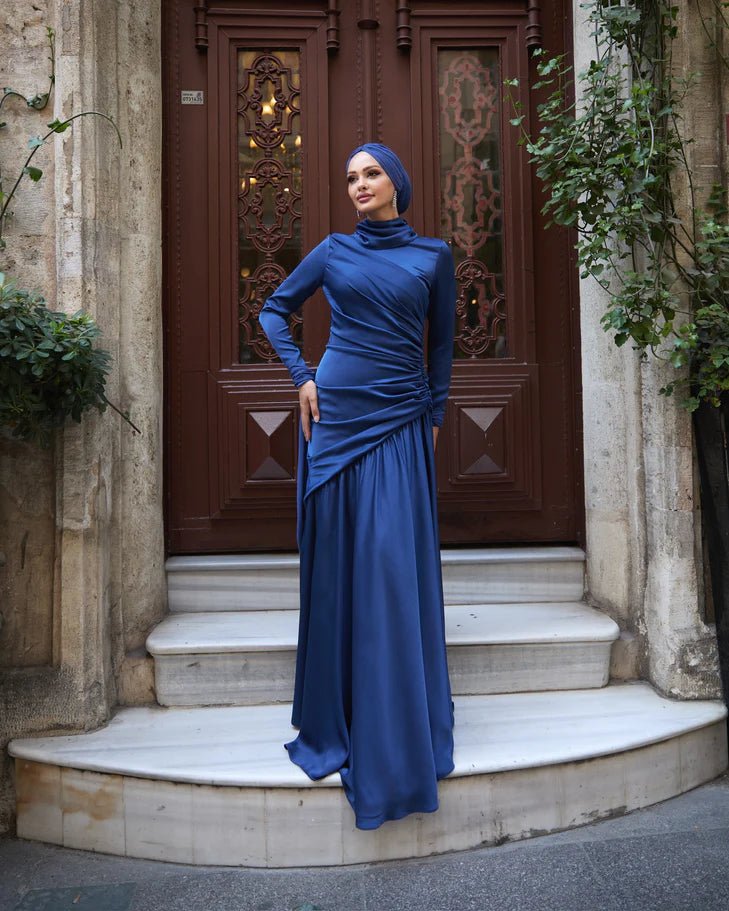 Gökçe Tesettür Abiye - FioraofDress - tesettur - abiye - LACİVERT - 34 - hijab - evening - dress