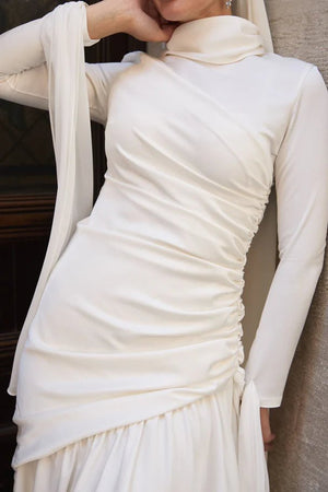 Gökçe Tesettür Abiye - FioraofDress - tesettur - abiye - Ekru - 34 - hijab - evening - dress