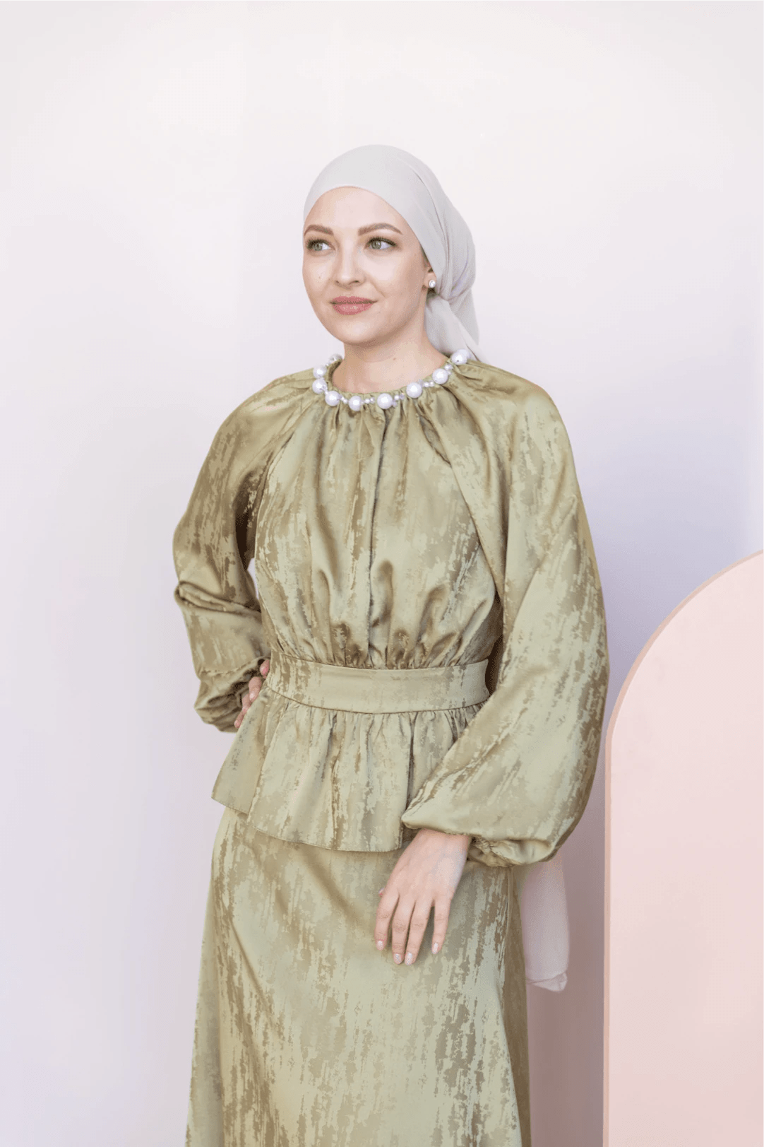 Grazia Tesettür Takım - FioraofDress - tesettur - abiye - 44 - Yağ Yeşili - hijab - evening - dress